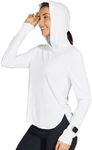Willit Women's Sun Shirts Hoodie UPF 50+ SPF Long Sleeve Hiking Lightweight Quick Dry UV Protection Outdoor Clothing White L