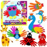 HAPMARS Animal Paper Art Craft Kit for Kid, 16 Pack Animals Paper Art Sets DIY Craft Kit for Kids, Arts and Crafts for Kids 3-5 Boys Girls Gift & Educational Toys for 4-8