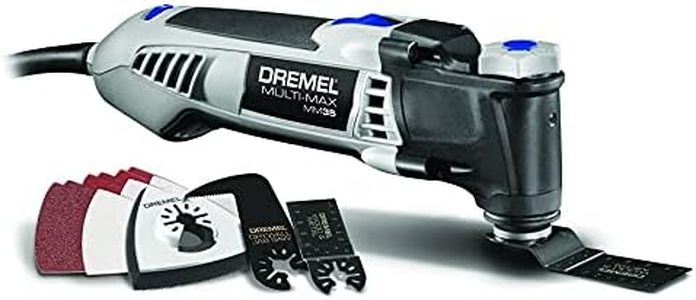 Dremel Multi-Max 3.5 Amp Oscillating Tool Kit with Tool-LESS Accessory Change- Multitool with 12 Accessories- Compact Head & Angled Body- Drywall, Nails, Remove Grout & Sanding- MM35-01