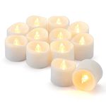 SingTok 12 Pack Timer Tea Lights Candles Battery Operated, Flameless Flickering Fake Tealight Outdoor Electric Votive Candle Bulk for Halloween Decor