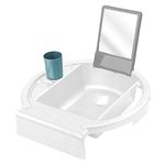 Rotho Babydesign Kiddy Wash Children's Washbasin, to be attached to the edge of the bathtub, 38.7 x 38.2 x 10 cm (pack of 1), white, 20034 0314 01