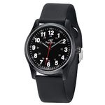 ManChDa Analog Watch with Secondhand Silicone Watch Waterproof Watch for Men Women 24 Hour Military Watch Easy to Read Black Watch, 5-c1. Full Black