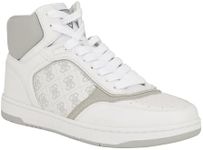 GUESS Men's Towen Sneaker, Light Grey/White Logo Multi 050, 8 US