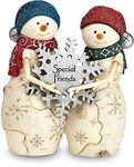 BirchHeart Snowman Pair, Reads "Special Friends" by Pavilion Gift Company, 4.5-Inch