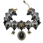 ZaH Halloween Spider Choker for Women Costume Vintage Lace Choker Necklace with Black Stone Pendant Gothic Punk Jewelry Accessory - Masquerade Anime Cosplay Party