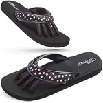 Pedicure Sandals with Built In Toe Separators for Women - Comfortable Spa Style Flip Flops for Home, Salon, Yoga & Gym Use - Ideal for Nail Drying & Foot Wellness (Polkadot-S)