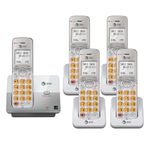 AT&T 5-Handset DECT 6.0 Cordless Home Phone with LCD Display, Lighted Keypad, Caller ID/Call Waiting, Simulated Full-Duplex Handset Speakerphone, Eco Mode, Voicemail Key, Quiet Mode, Intercom, EL51503
