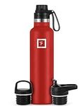 IRON °FLASK Sports Water Bottle - 710 ml, 3 Lids (Spout Lid), Vacuum Insulated Stainless Steel, Hot Cold, Modern Double Walled, Simple Thermo Mug, Standard Hydro Metal Canteen