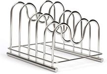 LENITH 304 Stainless Steel Wire Cutting Board Holder, Cutting Board Rack Organizer Kitchen with 5 Sectional