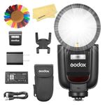 Godox V1 Pro C V1Pro C Camera Flash for Canon Flash Speedlite Speedlight,with External Flash SU-1,USB Type C Charger Fast Charging Battery,2.4G TTL 1/8000 HSS,500 Full Power Flashes,1.3s Recycle Time