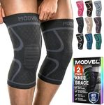 MODVEL Compression Knee Braces for Men & Women - XS to XXX-L Pair of Knee Braces for Knee Pain, Support Sleeve, Workout Sports Knee Braces for Meniscus Tear, ACL & Arthritis Pain Relief