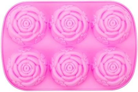 MOTZU 6 Cavity Rose Flower Silicone Ice Cube Candy Chocolate Cake Cookie Cupcake Baking Soap Mould