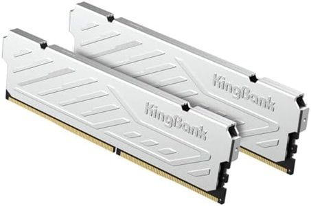 KingBank Computer Desktop Memory Ram DDR4 32GB(2x16GB) 3200MHZ CL16 1.35V XMP2.0 Overclocking with Heatsink for PC Gaming/Office/PS,Silver