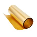 OLYCRAFT Gold Brass Sheet Roll Metal Foil Plate 0.1mm Brass Metal Thin Sheet for DIY Cutting Crafts Making 1000x200x0.1mm