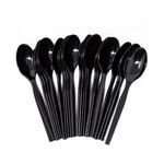 TENDERCOTT Pack 50 pcs | Plastic Spoons | Eco Friendly Durable| Black Spoon, Reusable for Party, Function, Daily use.