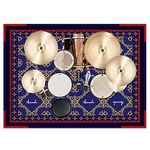 Aucuda Drum Rug 4x6ft Drum Tapis Mat Outdoor, Tightly Woven Fabric Drum Set Carpet with Non-Slip Grip Bottom, Electric Drum Accessories for Bedroom, Studio, Soundproof Rug for Piano (Starry Blue).