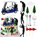 Golf Cake Decorations Golf Cart Cake Toppers Heading for The Blue Cake Topper for Golfers with Cart Flag Golf Ball for Golf Theme Party Supplies