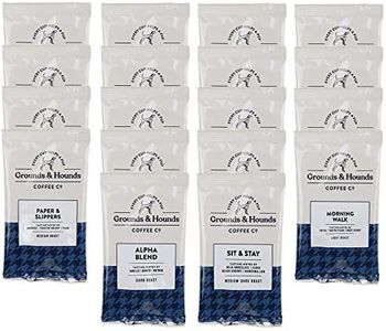 Grounds & Hounds Organic Coffee Variety Pack - 18 x 2.5oz Grounds, Popular Blends