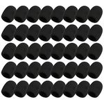 Foraineam 40 Pack Foam Mic Covers Handheld Microphone Windscreen Black Mic Sponge Foam Cover Shield
