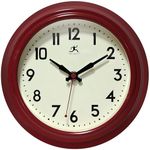 Infinity Instruments 8" Retro Diner Red Silent Wall Clock