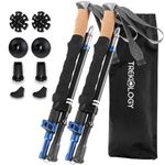 TREKOLOGY Trekking Poles – Collapsible Hiking Poles with Cork Handle, Ultralight Folding Walking Poles for Women & Men, Lightweight Aluminum Hiking Sticks & Walking Sticks (2pc)
