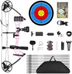 PANDARUS Archery Ready to Hunt Lightweight Compound Bow Set for Adults, Youth and Women, 22.5"-30" Draw Length，0-50 Lbs Draw Weight,290fps,Limbs Made in USA,2024 New(Pink Right Handed Pro)