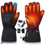 Heated Gloves for Men Women Rechargeable Electric Heating Ski Gloves 7.4V 2200mAH Batterys Touchscreen Waterproof Motorcycle Heat Glove Hand Warmer for Winter Indoor Outdoor Work Skiing Hiking Camping