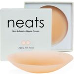 NEATS Nipple Covers for Women, Reusable & Hypoallergenic Non-Adhesive Silicone Pasties (Champagne, 3.2 inch), Champagne, Size S/M (Fits A-C Cups)