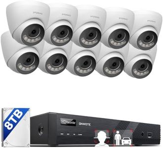 ONWOTE 12MP Security Camera System PoE 8TB HDD, 12 Million Pixels @30fps, 2 Way Talk, Smart Color Night, 10x 12MP IP Cameras with IMX577 Image Sensor, 16CH 6K Commercial NVR, 10x Cables (Total 800ft)
