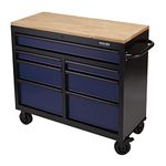 BUNKER 08222 Workbench Roller Tool Cabinet, 7 Drawer, 41", Blue