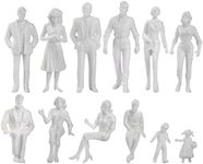 DS. Distinctive Style Unpainted Figures 1:24 Scale 24 Pieces Assorted Poses Miniature People for Architectural Layout Project G Scale Model Trains Railroads Home Bonsai Decor