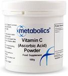 Vitamin C Powder by Metabolics | 1000mg Vitamin C Per Serving Providing 1250% NRV | Pot of 150g Providing 150 Servings Suitable for Vegans & Vegetarians- No Additives or Flowing Agents