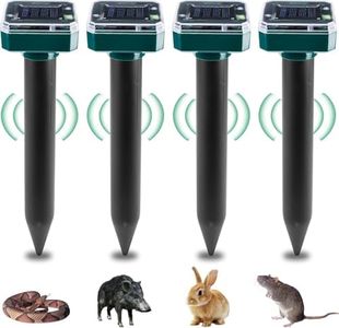 Aicharynic Répulsif Taupe Solaire Ultrason 4 Pièces, Solaire Souris Repeller Exterieur Répulsifs Anti-Taupes à énergie Solaire pour Jardin Pelouse en Plein Air IP65 pour Taupe Campagnol Serpent