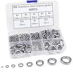 460 Pieces Stainless Steel Split Lock Washers Assortment Kit,for M2 M3 M4 M5 M6 M8 M10 M12 Screws/Bolt