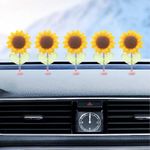 Amaxiu Sunflower Car Dashboard Decorations, 10 Pcs Mini Paste Shaking Head Sunflower Car Mirror Dashboard Plant Decor for Car Interior Home Office Desk Decoration