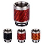 WOLFTEETH 2019 Carbon Fiber Plus Stainless Steel 810 Drip Tip Mouthpieces for Electronic Cigarette Vape Tank Vaping Devices | Nicotine Free/Red 124304