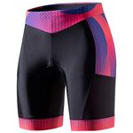 MY KILOMETRE Womens Triathlon Shorts 8” Inseam Tri Shorts with Side Pockets Adjustable Drawstring