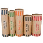 L LIKED 210 Assorted Preformed Coin Wrappers for Canadian Coins, Dollar, Quarter, Nickel, Dime Coin Rollers