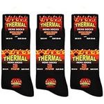 HiFEN® 3 Pairs Multipack Mens Extra Thick Warm Thermal Socks Black Heated Boot Socks