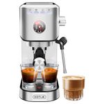 KOTLIE Espresso Coffee Machines,20bar Compact Traditional Pump Coffee Machine with Milk Frother Wand Maker Stainless Steel 1L(CM5080-UK)