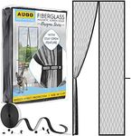 AUGO Magnetic Fiberglass Design Screen Door - Self Sealing, Heavy Duty, Hands Free Mesh Partition Keeps Bugs Out - Door Screen Magnetic Closure - Patent Pending Keep Open Feature - 38 Inch x 97 Inch