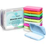 Braces Wax, 10 Pack. Dental Wax for Braces & Aligners - 50 Premium Orthodontic Wax Strips. Includes Storage case. Food Grade Mint Ortho Braces Wax. Fresh Knight (Color)