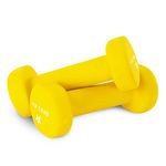 Yes4All Dumbbell Neoprene, poids et haltere, Weight set, hand weights for women, dumbbells pair, free weights (Yellow - 4lbs)