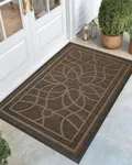 DEXI Front Door Mat, Welcome Mat Heavy Duty Non Slip Low Profile Outside Doormat for Entryway, Patio, Garage, High Traffic Areas, 48"X72", Brown