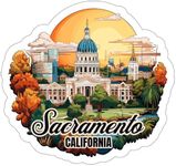 Sacramento California Sticker Travel Outdoors Decal Vinyl Small Waterproof for Water Bottle Mug Passport Book Scrapbook Notebook Laptop Tumbler Skateboard Computer Phone Size 4" Funny Gift ID44990