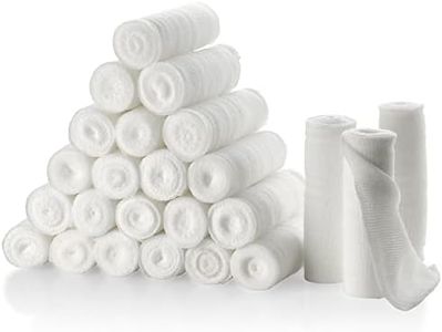 Gauze Bandage Rolls - Pack or 24, 4” x 4 Yards Per Roll of Medical Grade Gauze Bandage and Stretch Bandage Wrapping for Dressing All Types of Wounds and First Aid Kit by MEDca