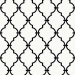 York Wallcoverings Peek-A-Boo Graphic Trellis Removable Wallpaper, White/Black