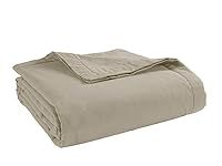 100% Cotton Blanket, White Throw Blanket for Couch, 3-Layer Blanket Breathable Blanket, All Season Soft and Lightweight Bedspreads for Adults, Twin Blanket, 68x90 inch - Taupe