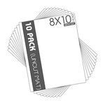 Mat Board Center, Pack of 10, 8x10 Uncut White Color Mats - Acid Free, 4-ply Thickness, White Core - for Pictures, Photos, Framing - Great for DIY Projects or Unique Picture Sizes