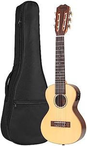 Batking Guitarele Left Hand 28" Professional 6 String Electric Guitar Ukulele Small Size Travel Classic Guitar Lele for Adults Kids Beginners (With EQ and Gig Bag) 28" Natural Left Hand Natural